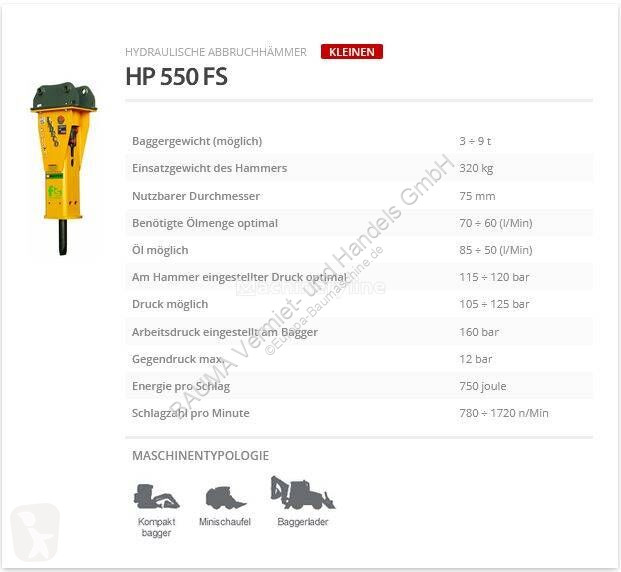 Equipamientos maquinaria OP Indeco HP 550 FS