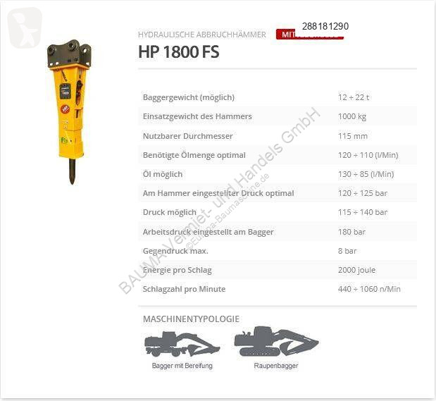 Equipamientos maquinaria OP Indeco HP 1800 FS