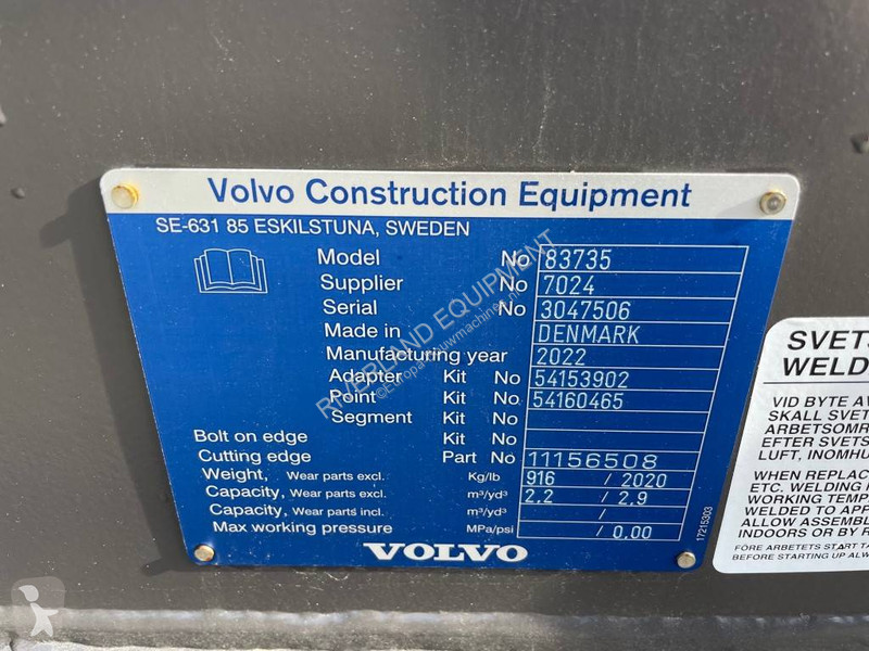Equipamientos maquinaria OP Volvo H Bucket With...
