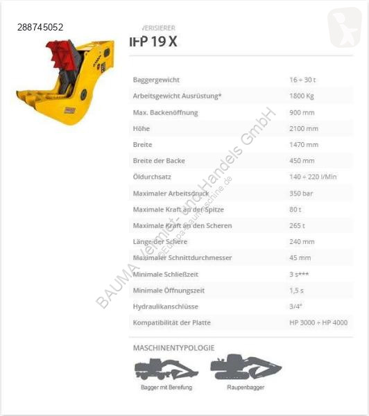 Equipamientos maquinaria OP Indeco IFP 19 X