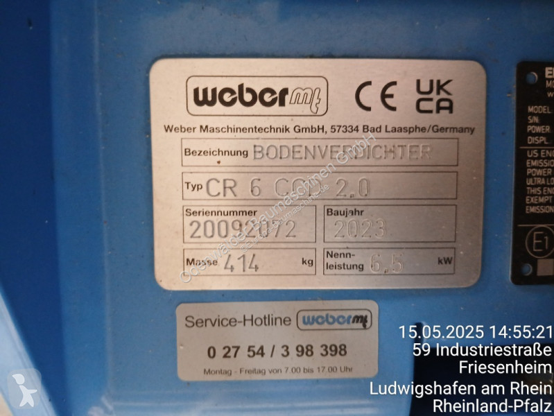 Vybavenie stavebného stroja Weber  CR6CCD 2.0