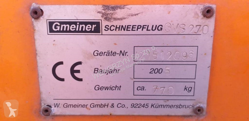 Vybavenie stavebného stroja  GVS 270 pług do...