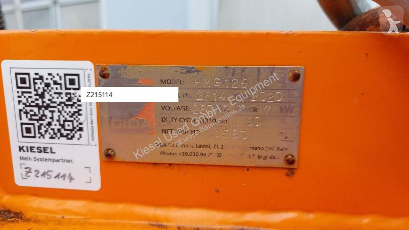 Aanbouwstukken voor bouwmachines  HMG125...