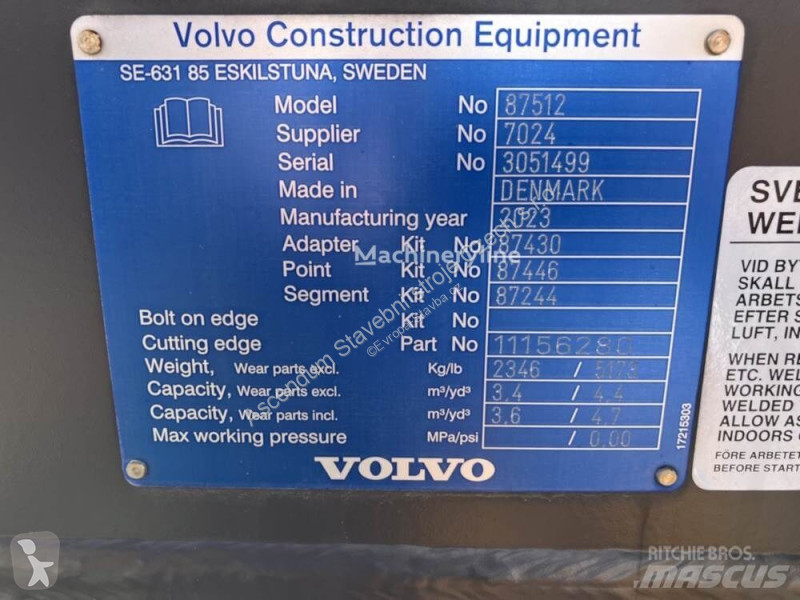 Udstyr til anlægsarbejder Volvo