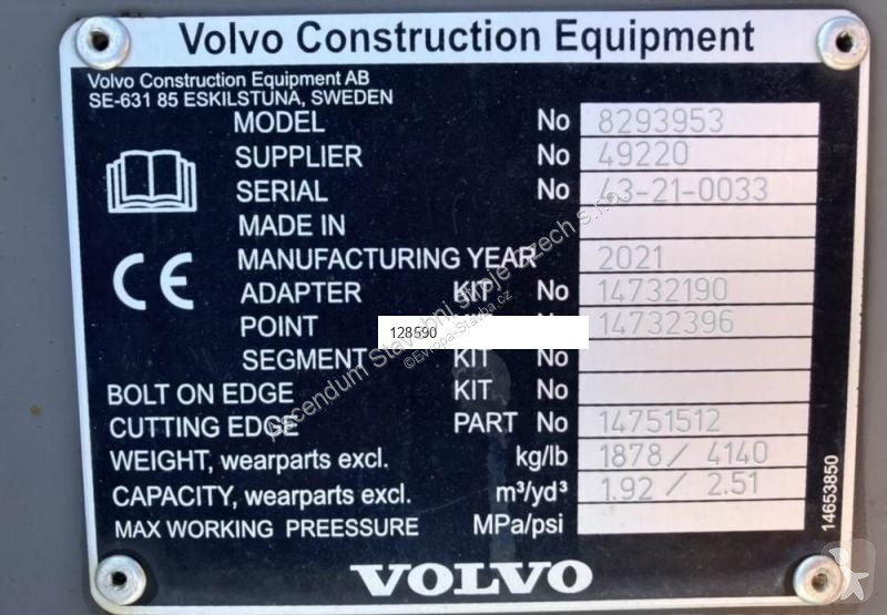 Vybavenie stavebného stroja Volvo