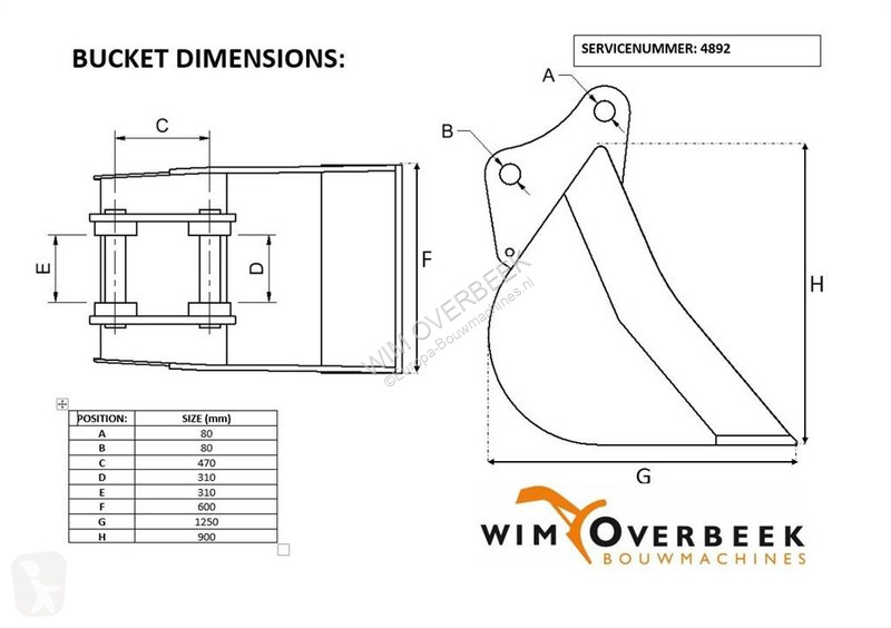 Vybavenie stavebného stroja Liebherr 0,60 mtr -...