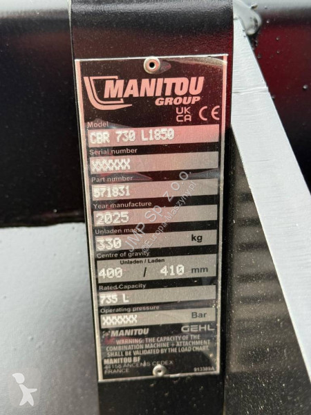 Udstyr til anlægsarbejder Manitou CBR 730/1850...