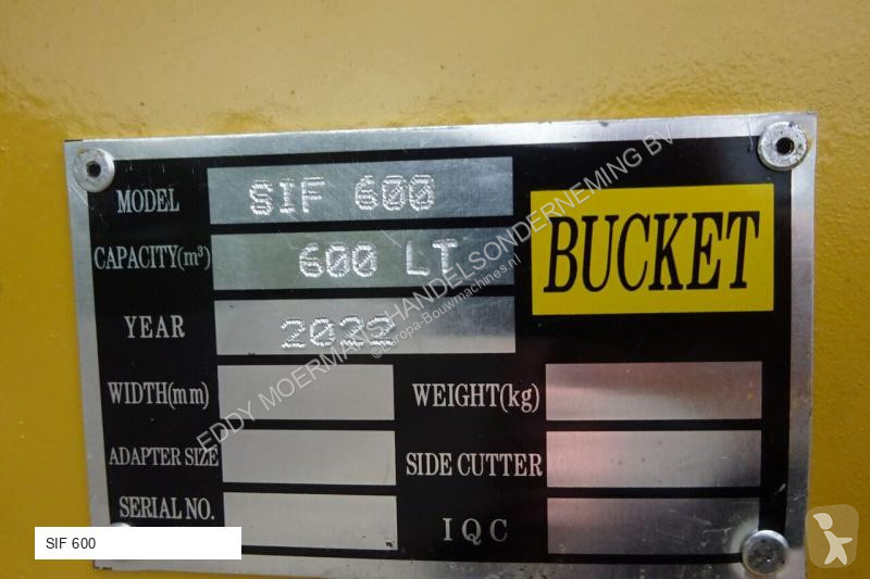 Udstyr til anlægsarbejder  Bucket SIF 600