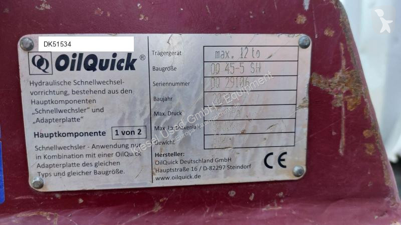 Vybavenie stavebného stroja Oilquick