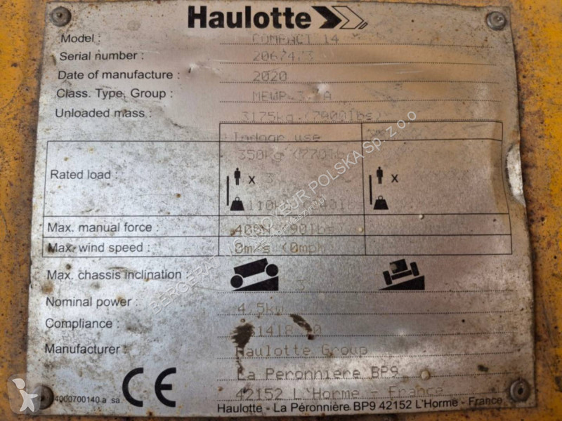 تجهيزات الأشغال العمومية Haulotte COMPACT 14