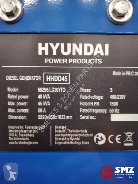 Udstyr til anlægsarbejder Hyundai Stroomgroep...