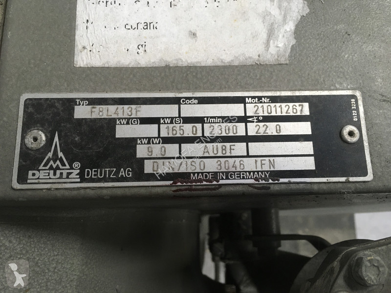 Udstyr til anlægsarbejder Deutz F8L413F FOR PARTS