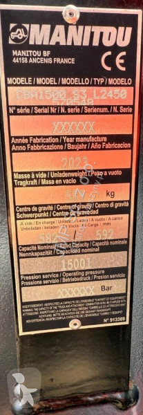 تجهيزات الأشغال العمومية Manitou CBA 1500 L2450...