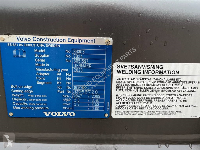 Équipements TP Volvo L 90 H Bucket