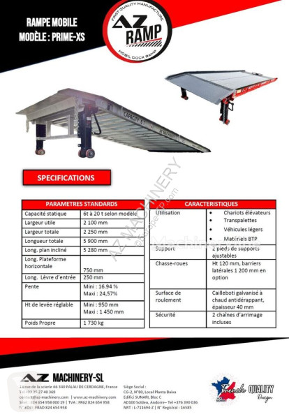 Equipamentos de obras  AZ RAMP-PRIME XS-6-RL