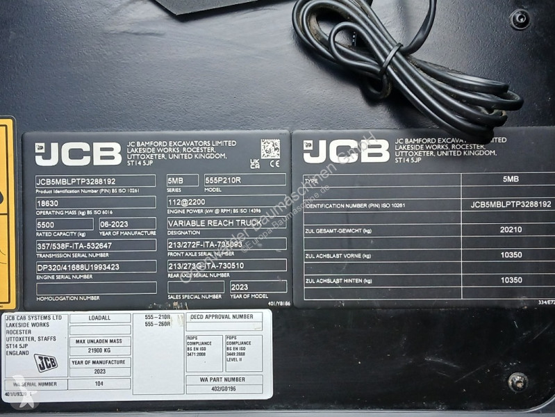 Vybavenie stavebného stroja JCB  Roto 5.5-21
